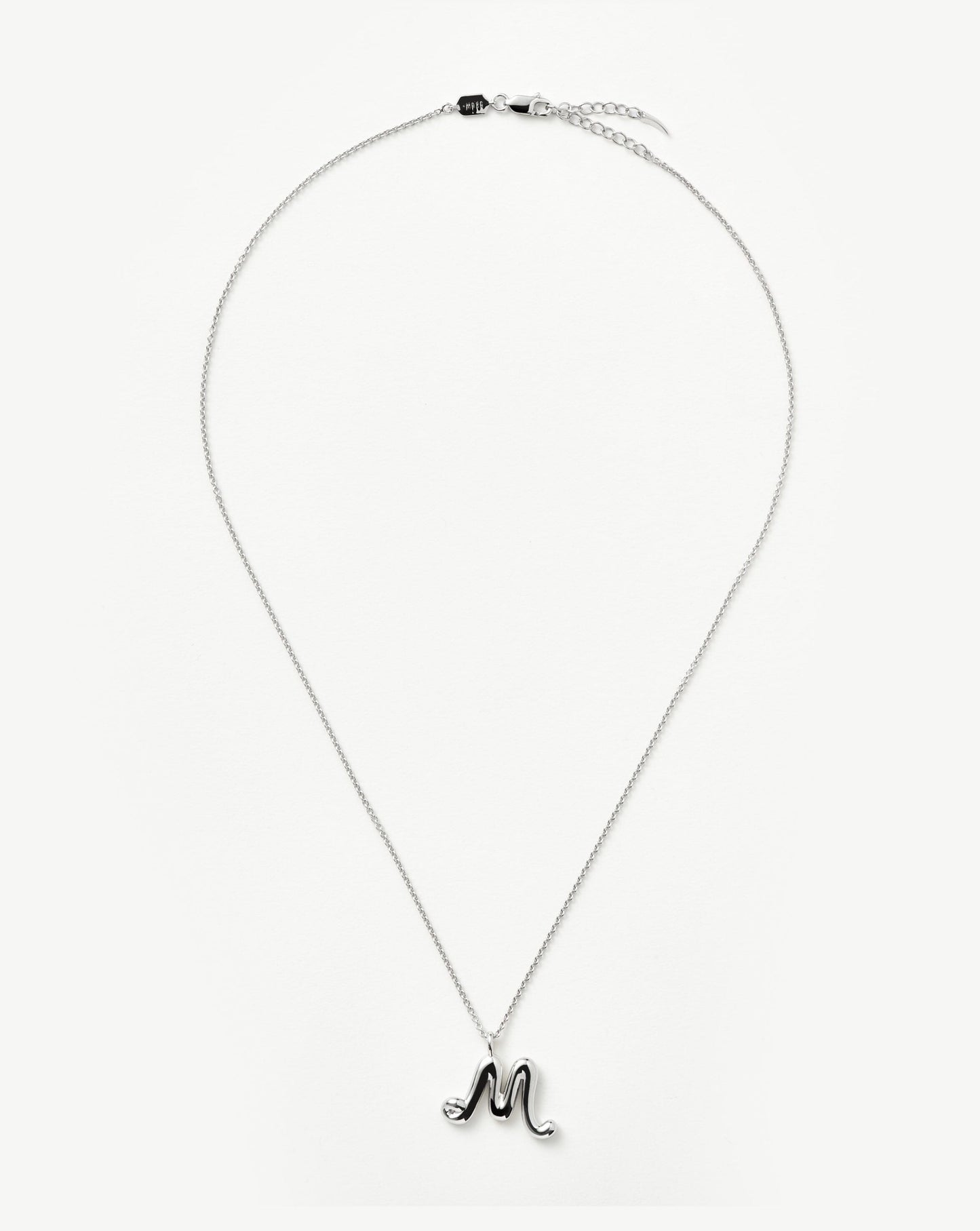 Curly Molten Initial Pendant Necklace - Initial M | Sterling Silver Necklaces Missoma