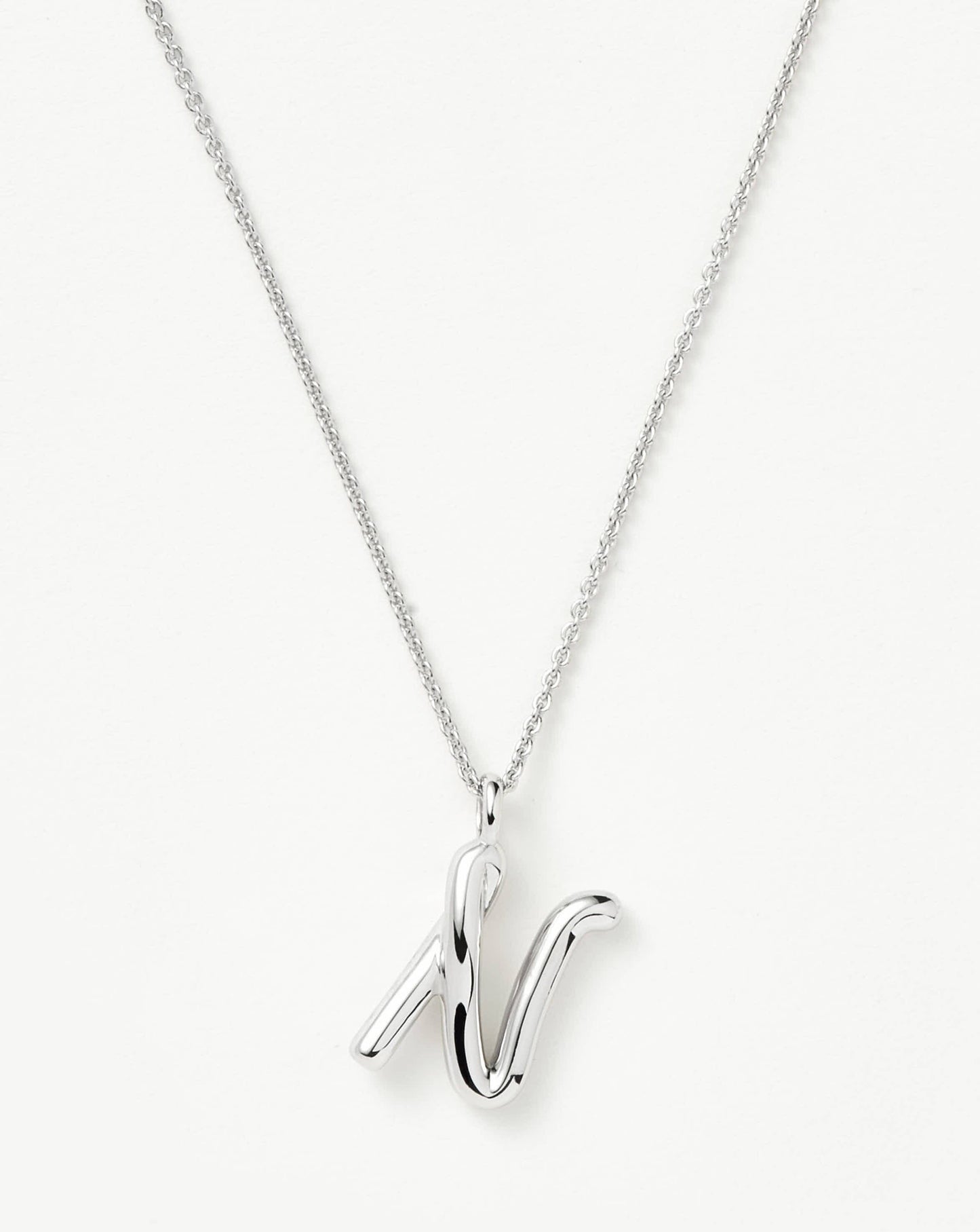 Curly Molten Initial Pendant Necklace - Initial N | Sterling Silver Necklaces Missoma