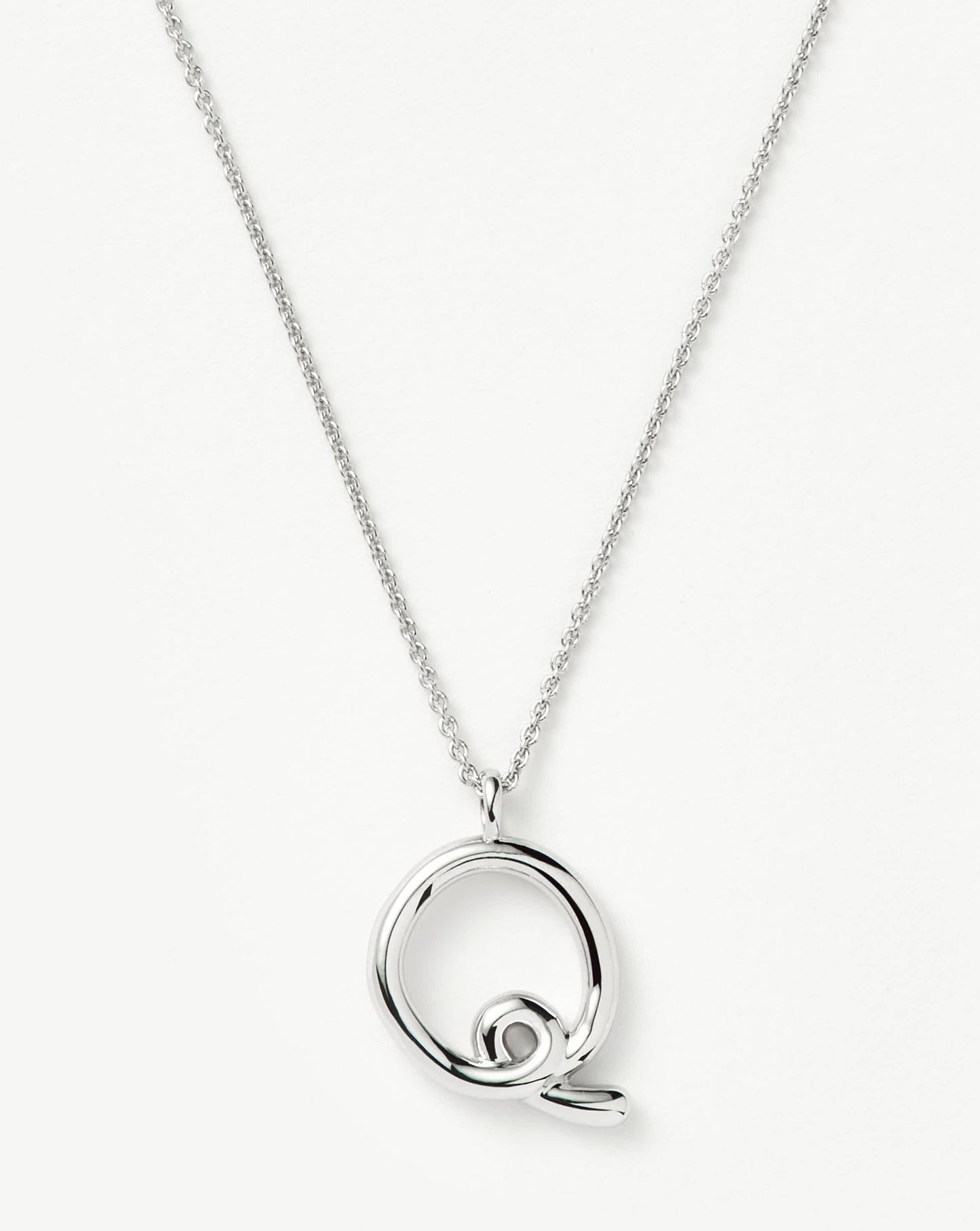 Curly Molten Initial Pendant Necklace - Initial Q | Sterling Silver Necklaces Missoma