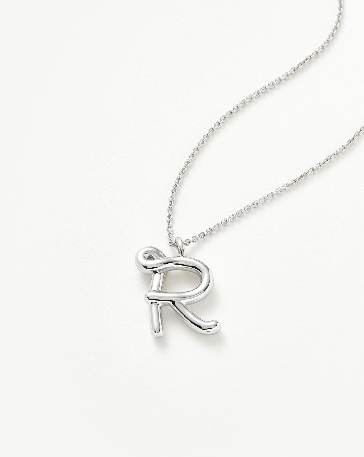 Curly Molten Initial Pendant Necklace - Initial R | Sterling Silver Necklaces Missoma