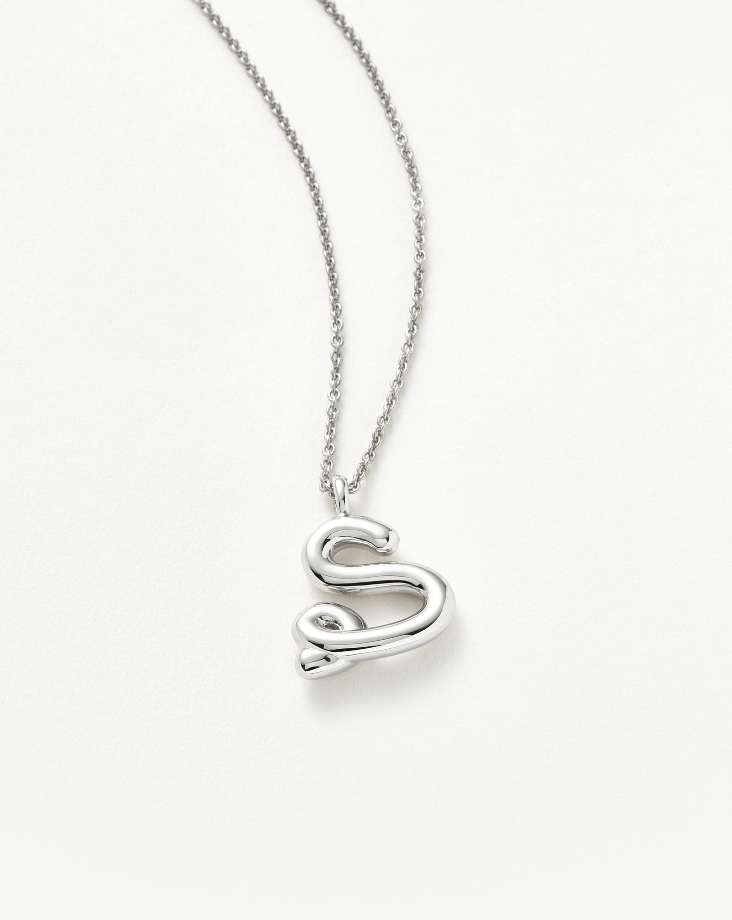 Curly Molten Initial Pendant Necklace - Initial S | Sterling Silver Necklaces Missoma