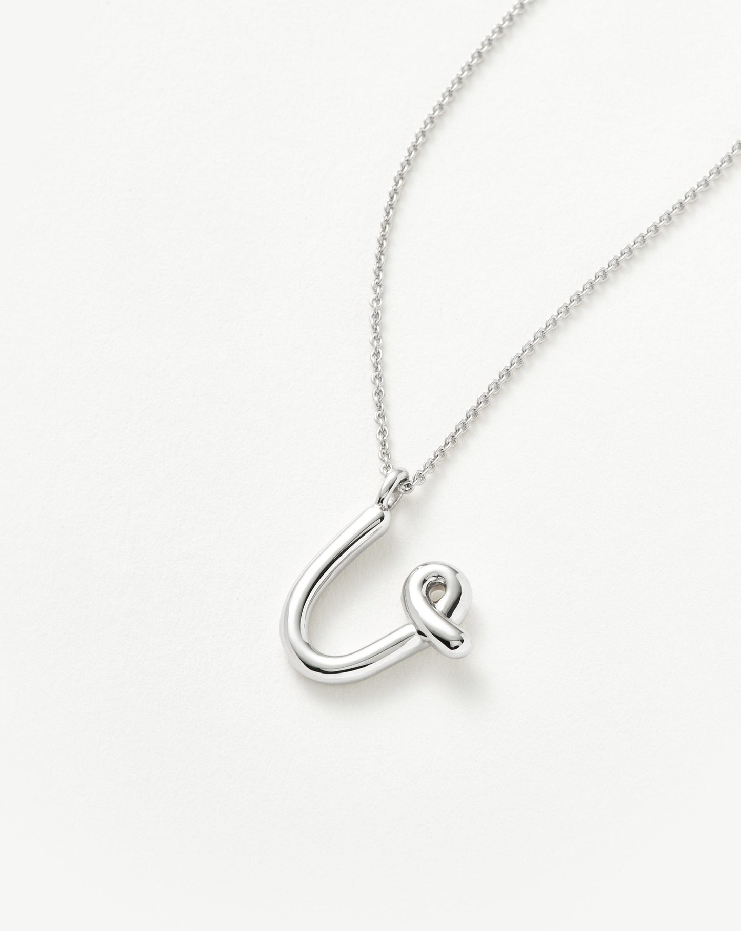 Curly Molten Initial Pendant Necklace - Initial U | Sterling Silver Necklaces Missoma
