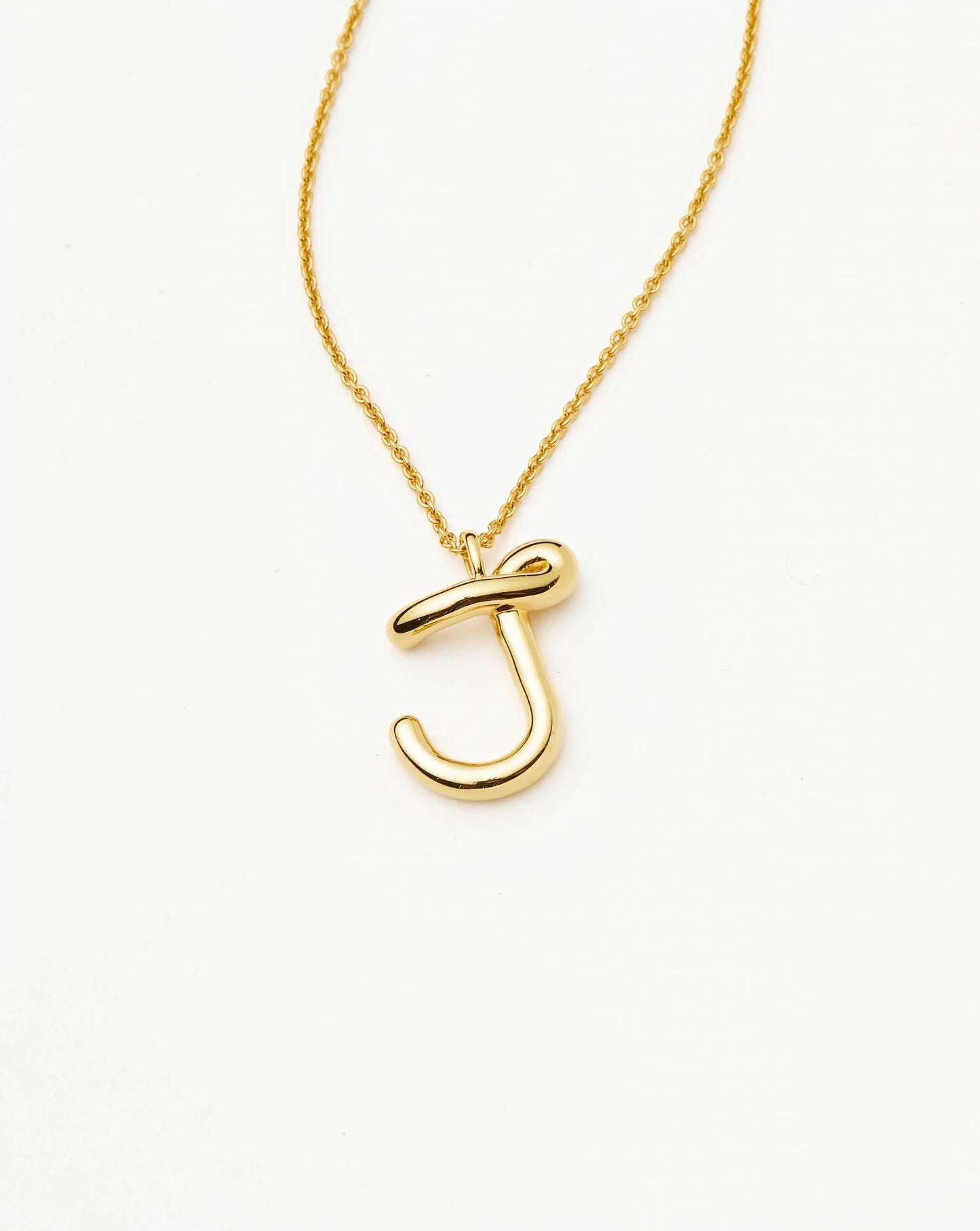 Curly Molten Initial Pendant Necklace - J | 18ct Gold Vermeil Necklaces Missoma