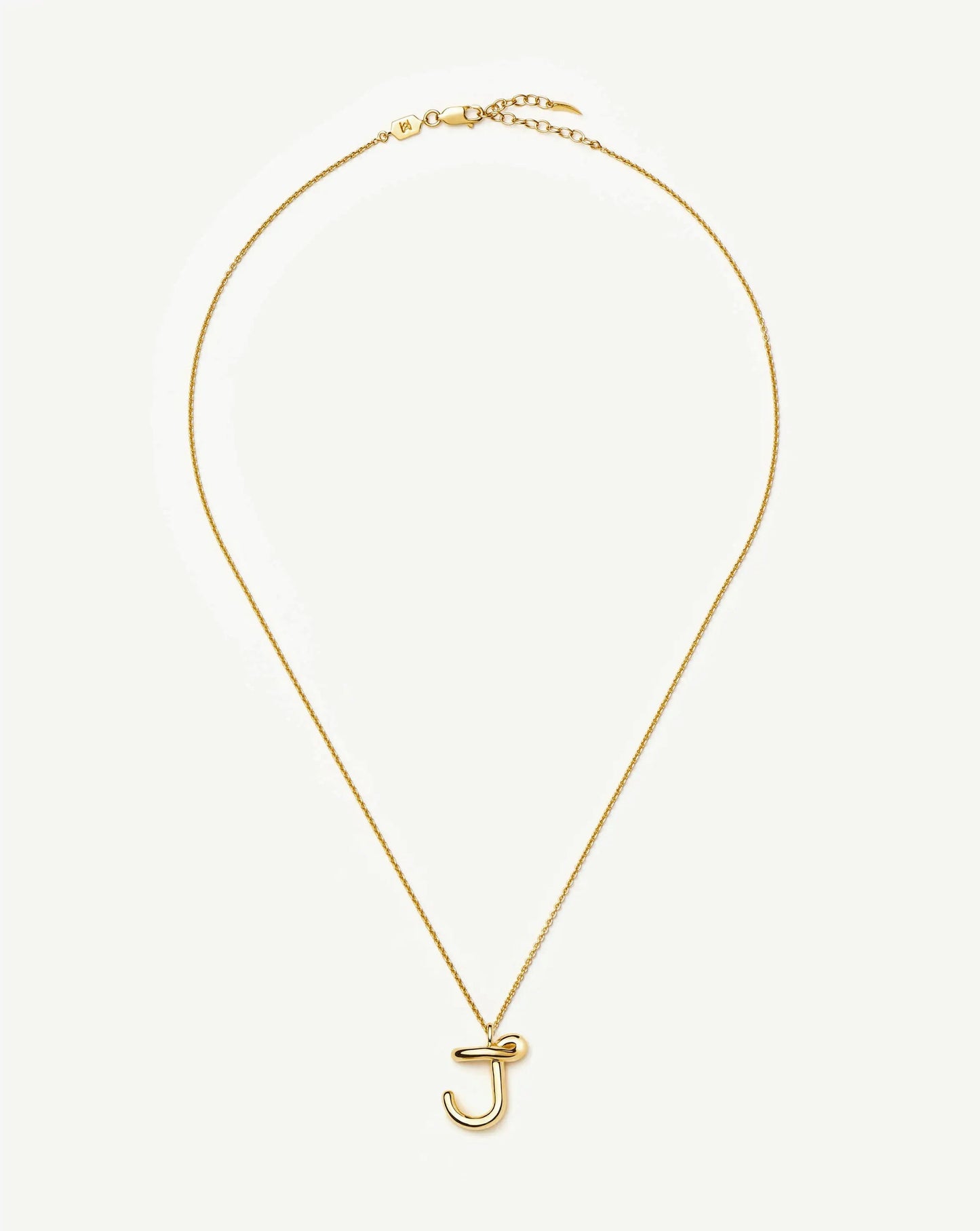 Curly Molten Initial Pendant Necklace - J | 18ct Gold Vermeil Necklaces Missoma
