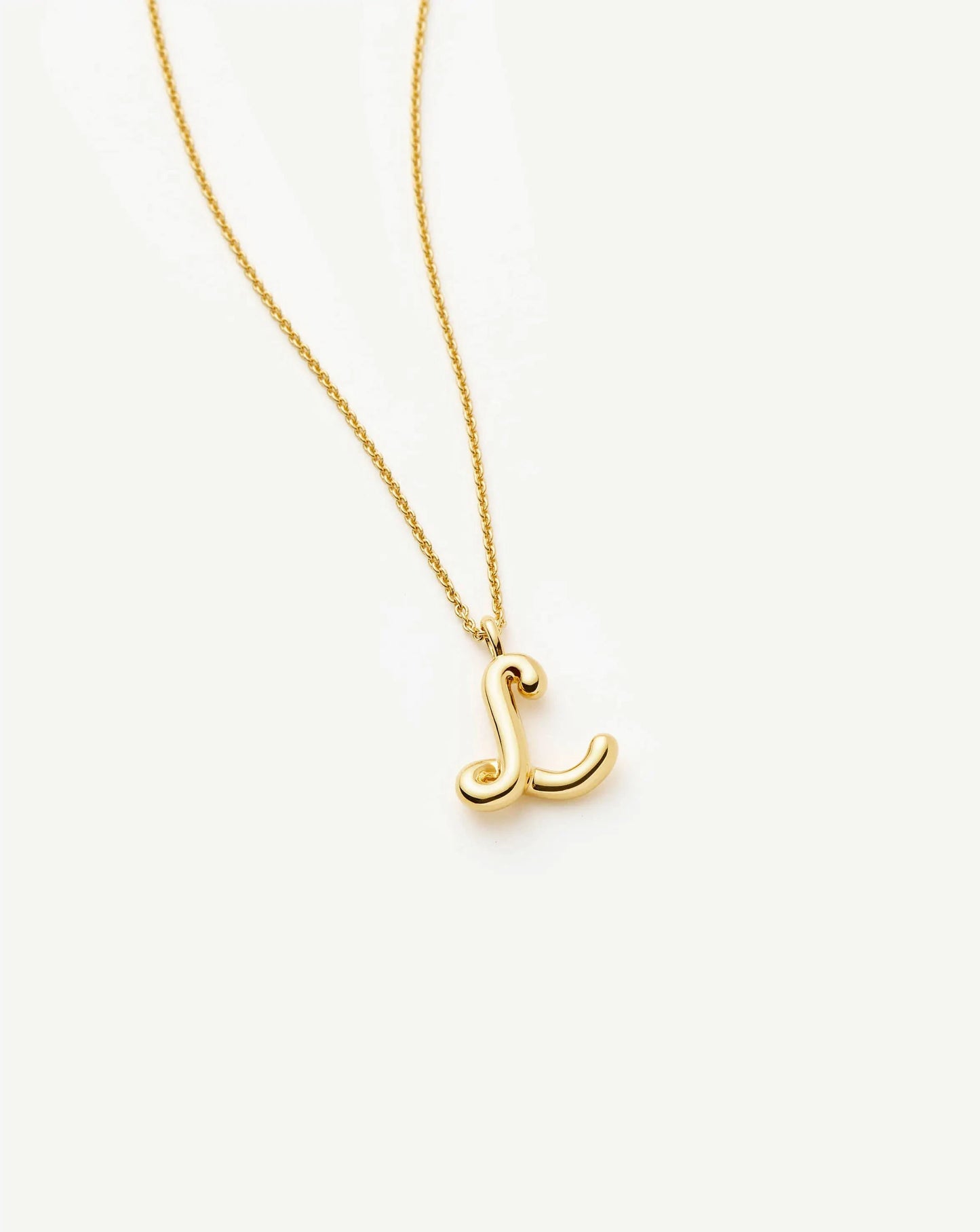Curly Molten Initial Pendant Necklace - L | 18ct Gold Vermeil Necklaces Missoma