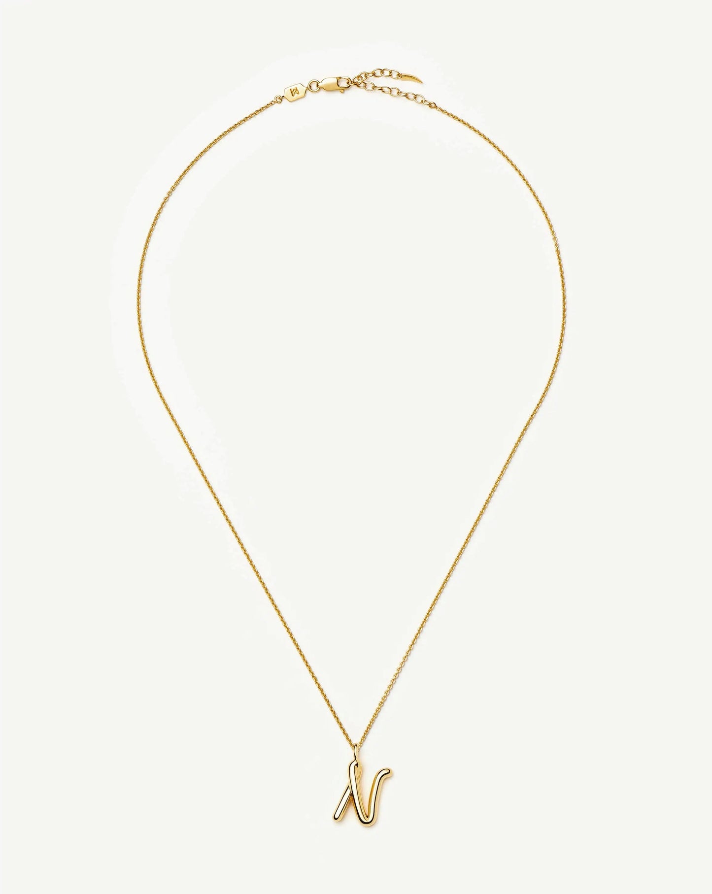 Curly Molten Initial Pendant Necklace - N | 18ct Gold Vermeil Necklaces Missoma