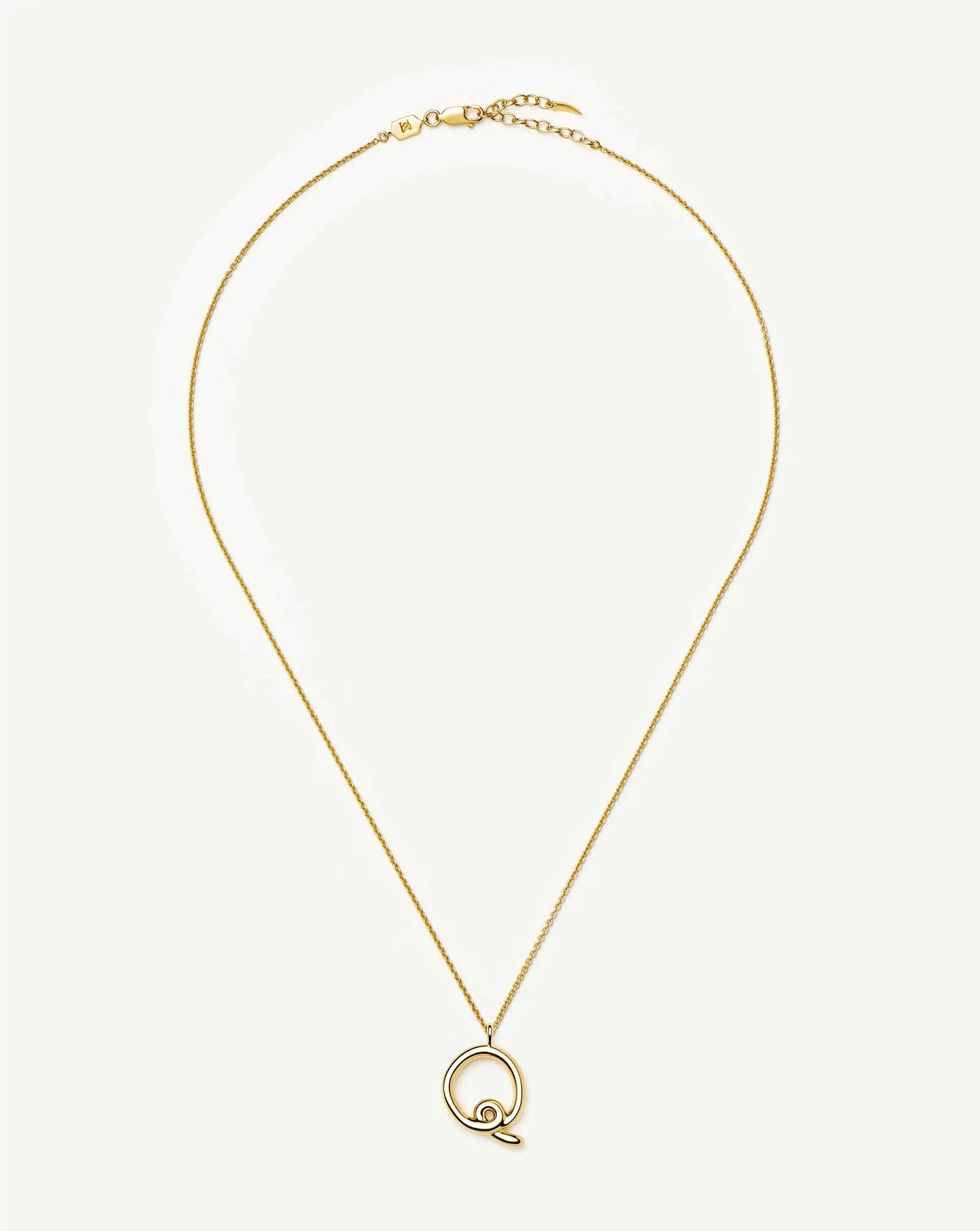 Curly Molten Initial Pendant Necklace - Q | 18ct Gold Vermeil Necklaces Missoma