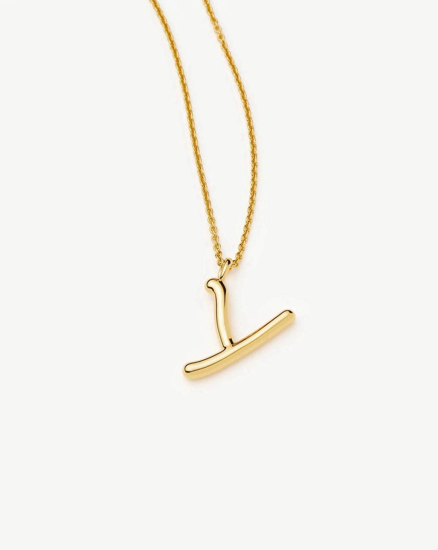 Curly Molten Initial Pendant Necklace - Y | 18ct Gold Vermeil Necklaces Missoma
