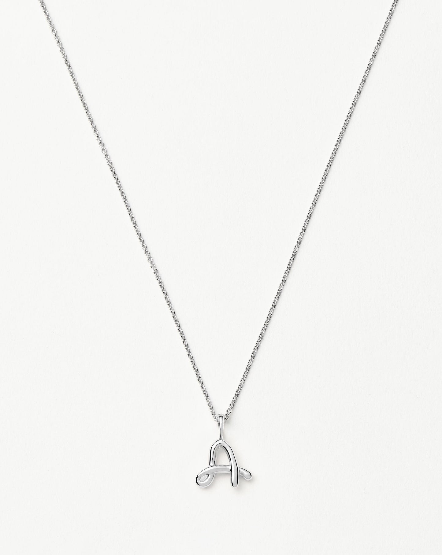 Curly Molten Mini Initial Necklace - A | Sterling Silver Necklaces Missoma