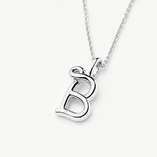 Curly Molten Mini Initial Necklace - B | Sterling Silver Necklaces Missoma