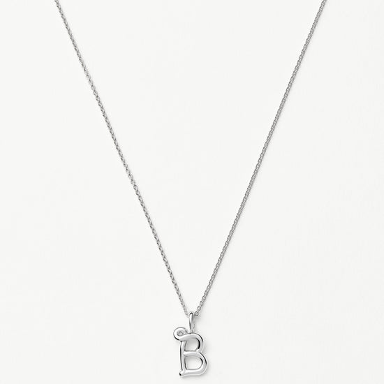 Curly Molten Mini Initial Necklace - B | Sterling Silver Necklaces Missoma