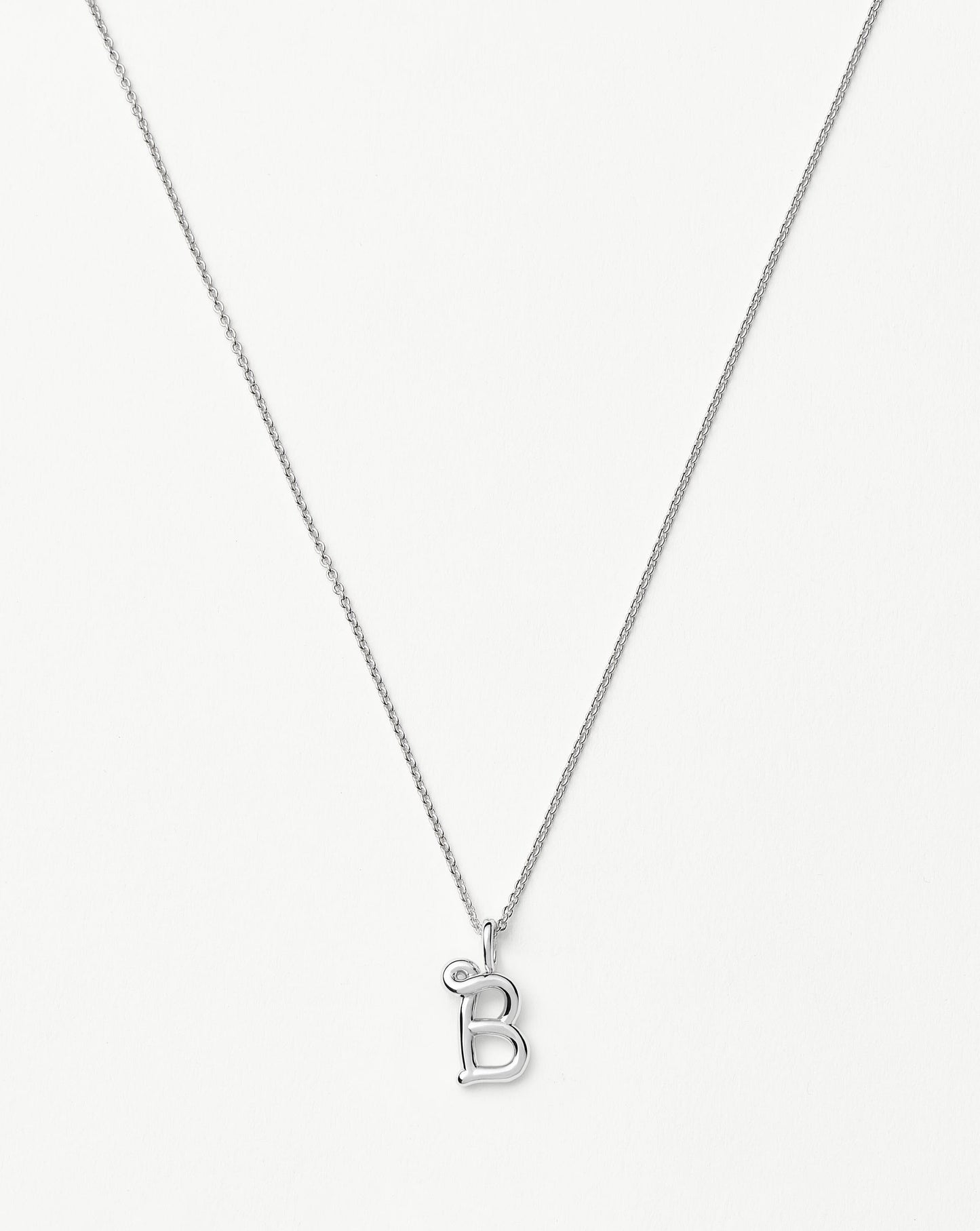 Curly Molten Mini Initial Necklace - B | Sterling Silver Necklaces Missoma