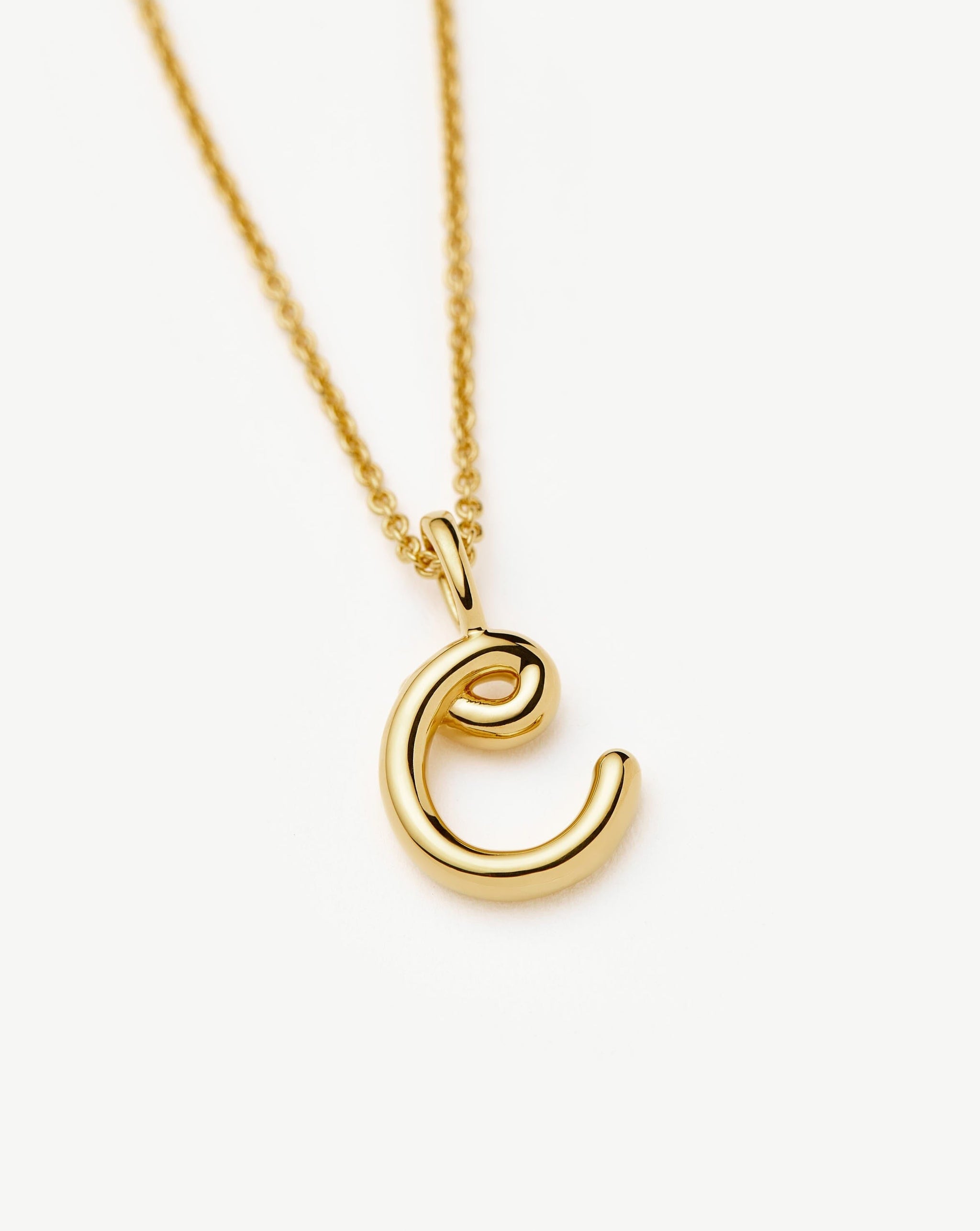 Curly Molten Mini Initial Necklace - C | 18ct Gold Vermeil Necklaces Missoma