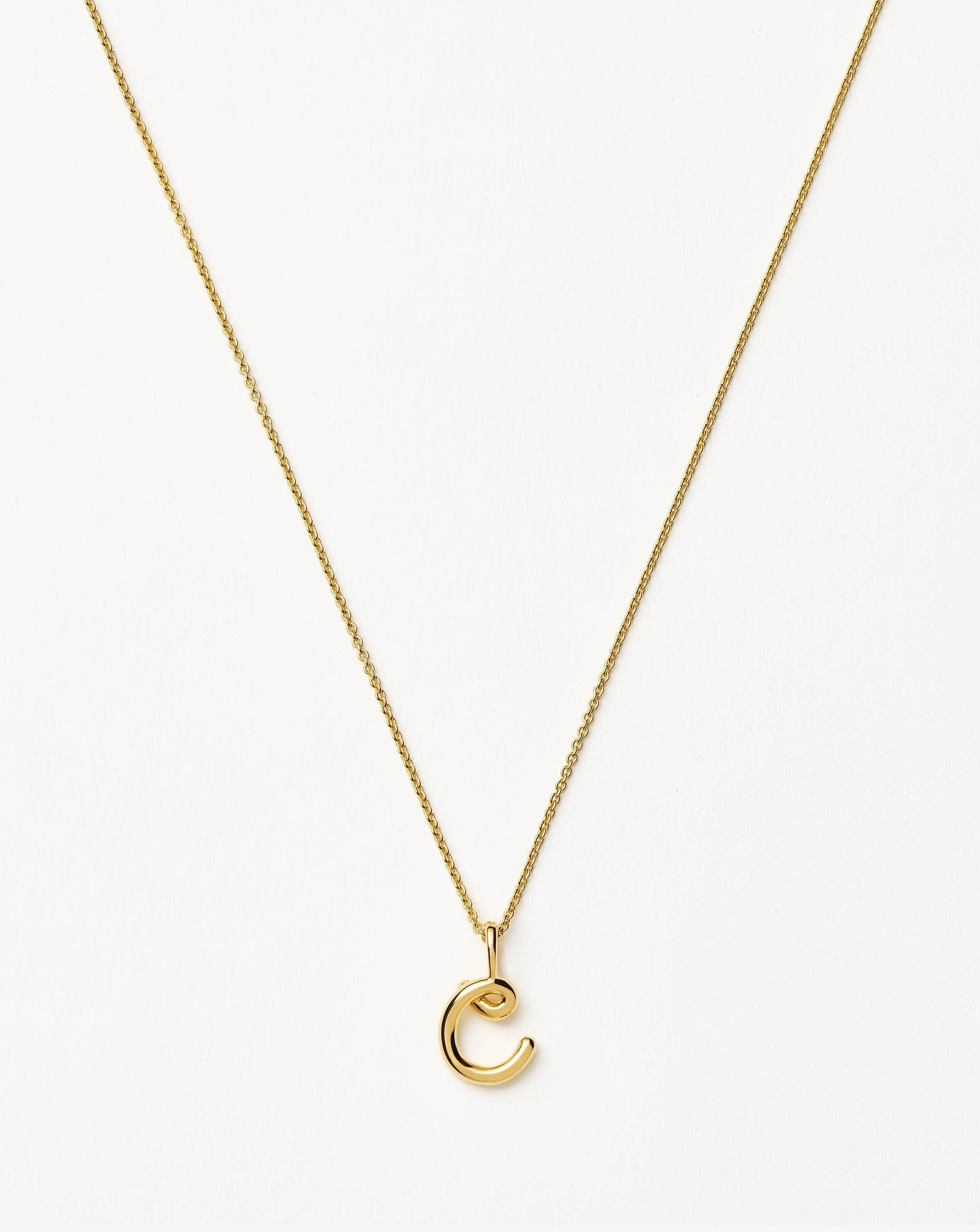 Curly Molten Mini Initial Necklace - C | 18ct Gold Vermeil Necklaces Missoma