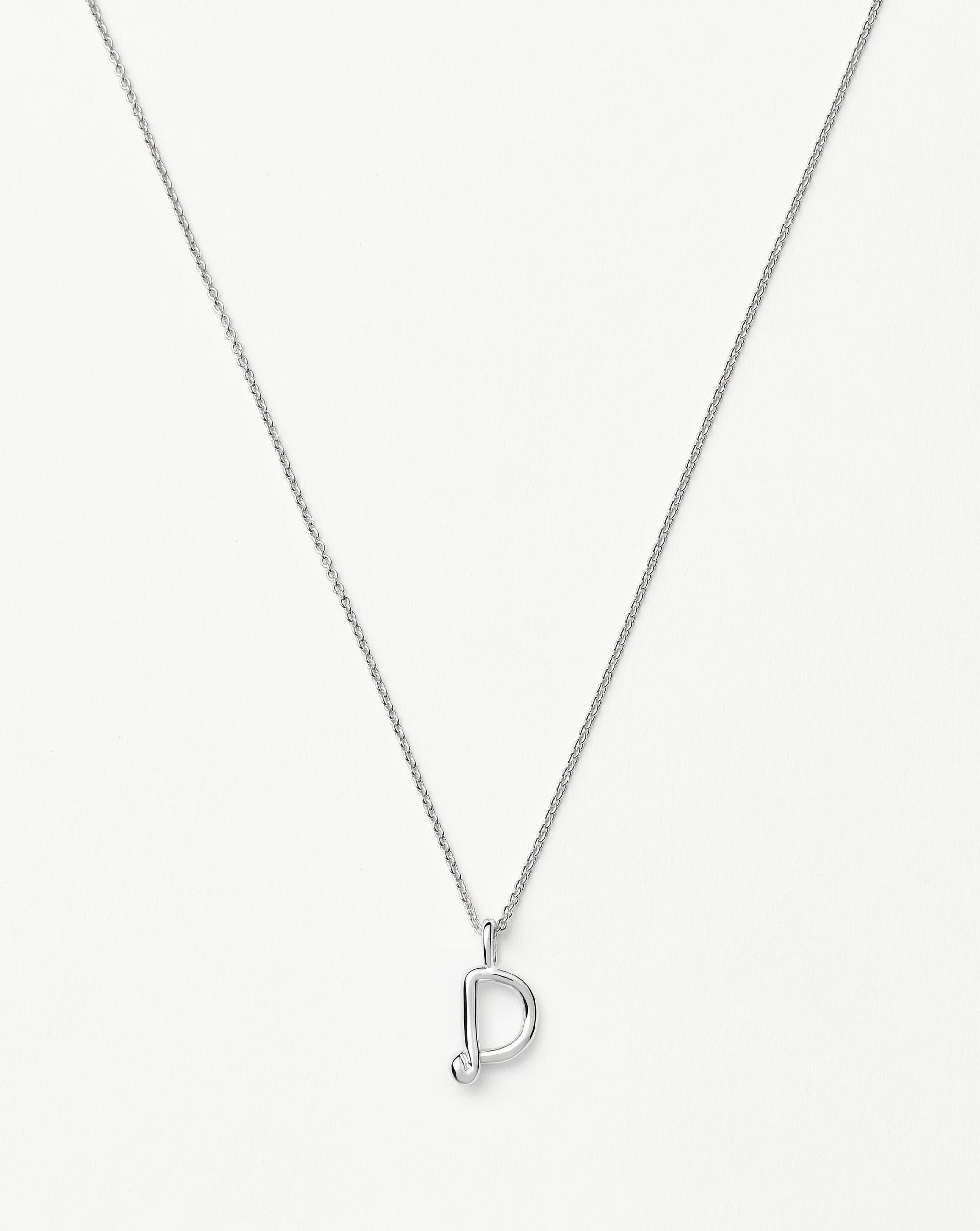 Curly Molten Mini Initial Necklace - D | Sterling Silver Necklaces Missoma