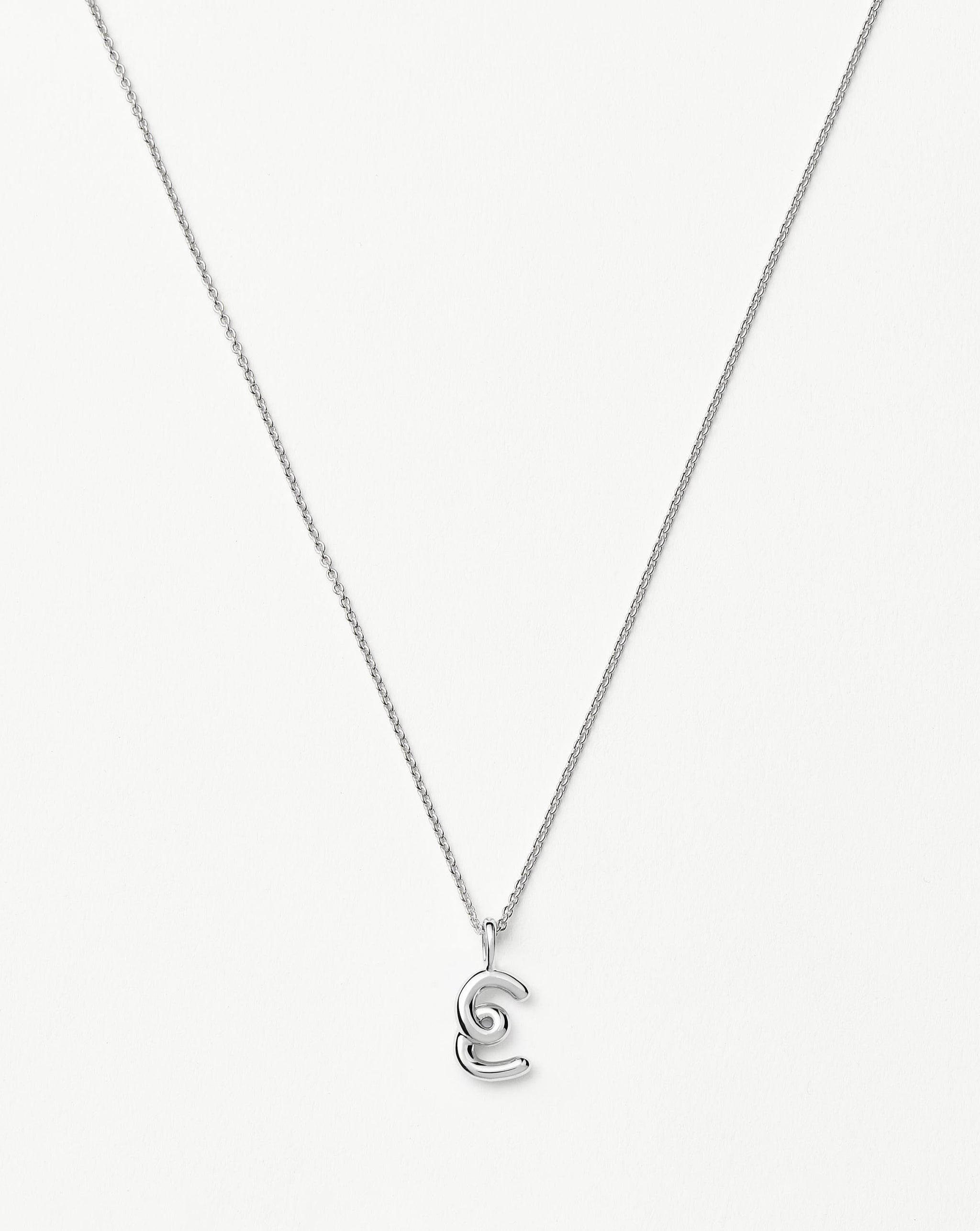 Curly Molten Mini Initial Necklace - E | Sterling Silver Necklaces Missoma