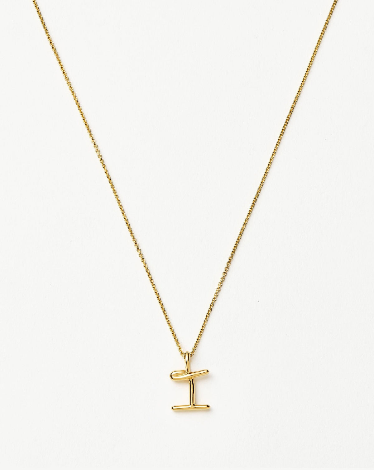 Curly Molten Mini Initial Necklace - I | 18ct Gold Vermeil Necklaces Missoma