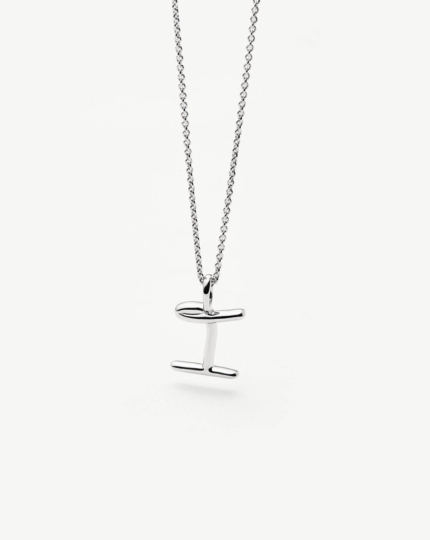 Curly Molten Mini Initial Necklace - I | Sterling Silver Necklaces Missoma