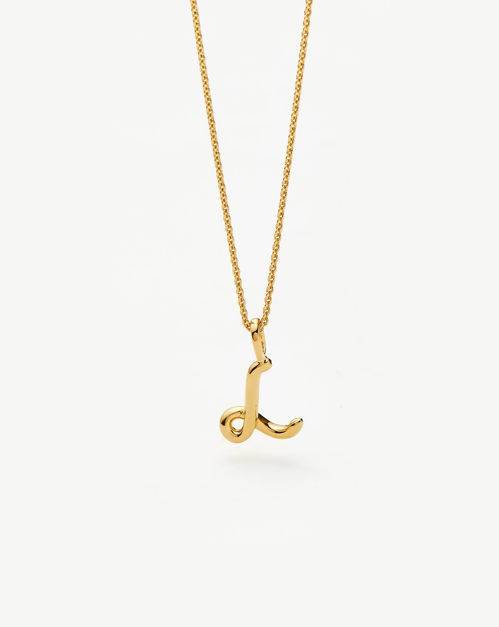 Curly Molten Mini Initial Necklace - L | 18ct Gold Vermeil Necklaces Missoma
