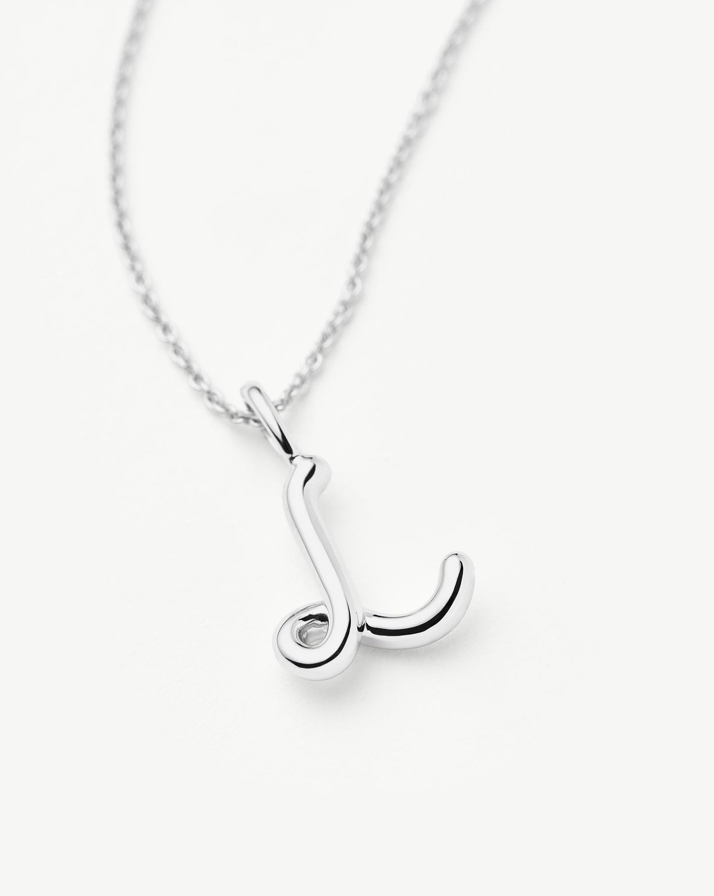 Curly Molten Mini Initial Necklace - L | Sterling Silver Necklaces Missoma