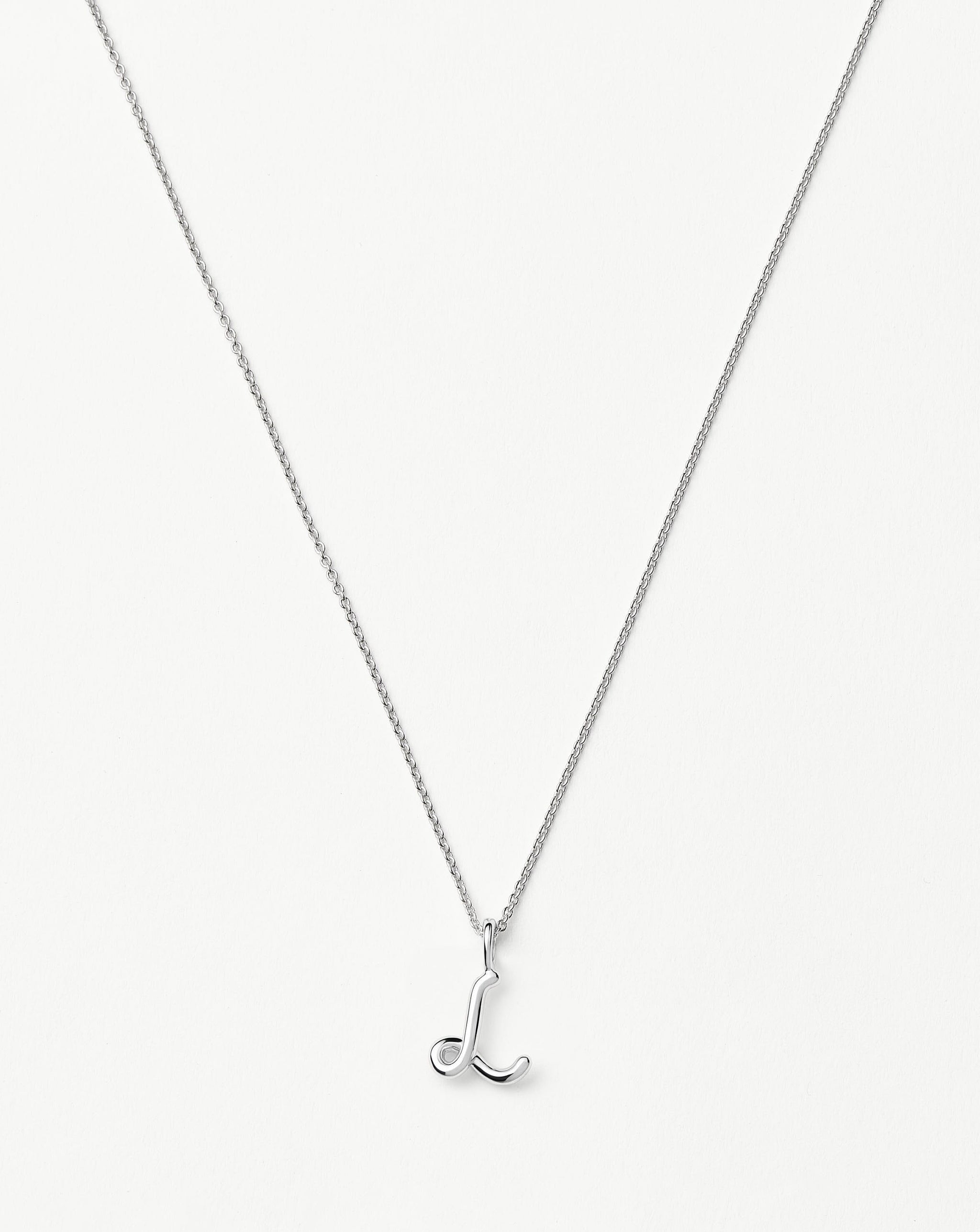 Curly Molten Mini Initial Necklace - L | Sterling Silver Necklaces Missoma