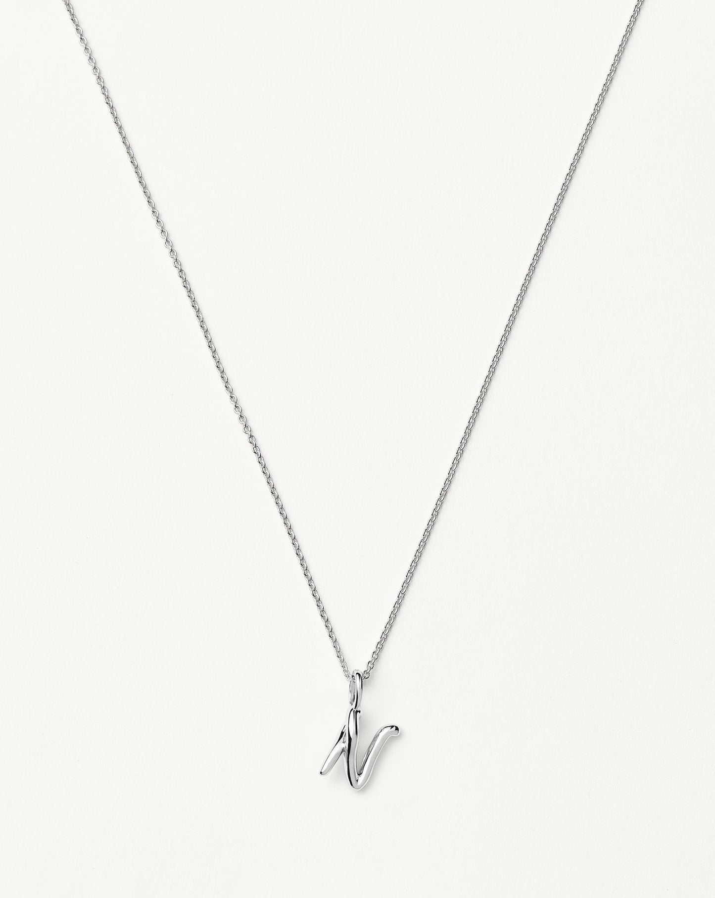 Curly Molten Mini Initial Necklace - N | Sterling Silver Necklaces Missoma