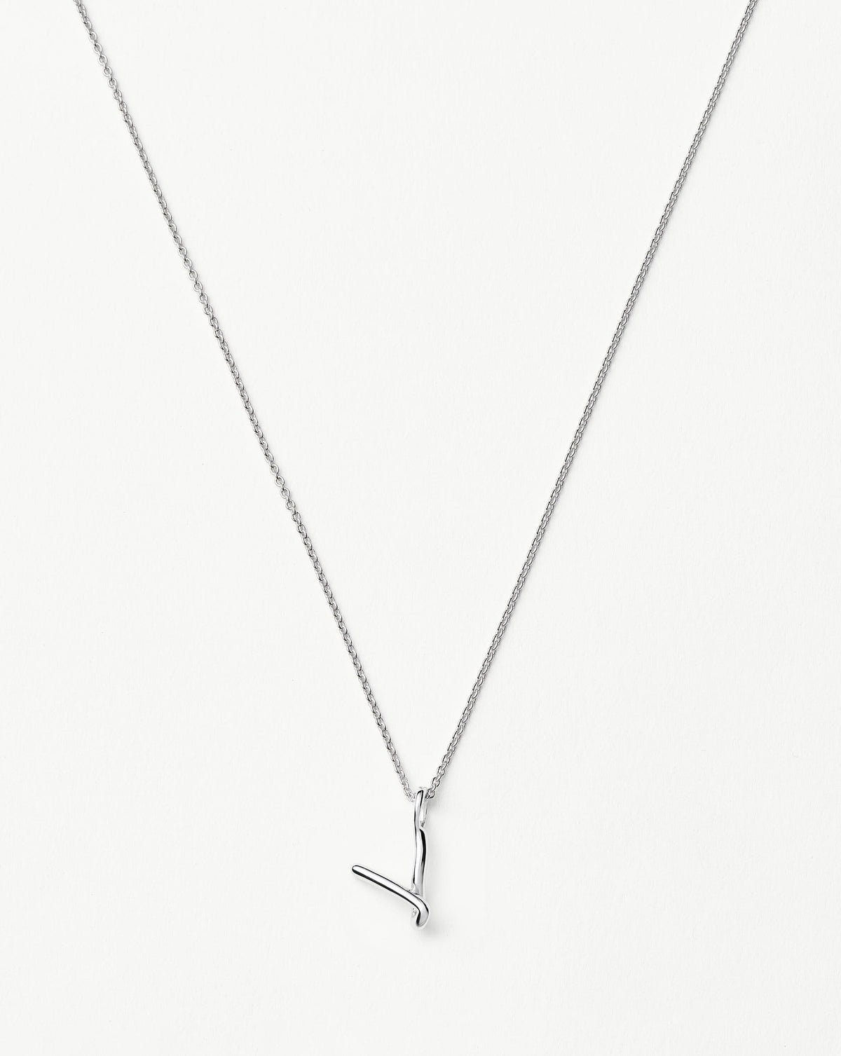 Curly Molten Mini Initial Necklace - V | Sterling Silver Necklaces Missoma