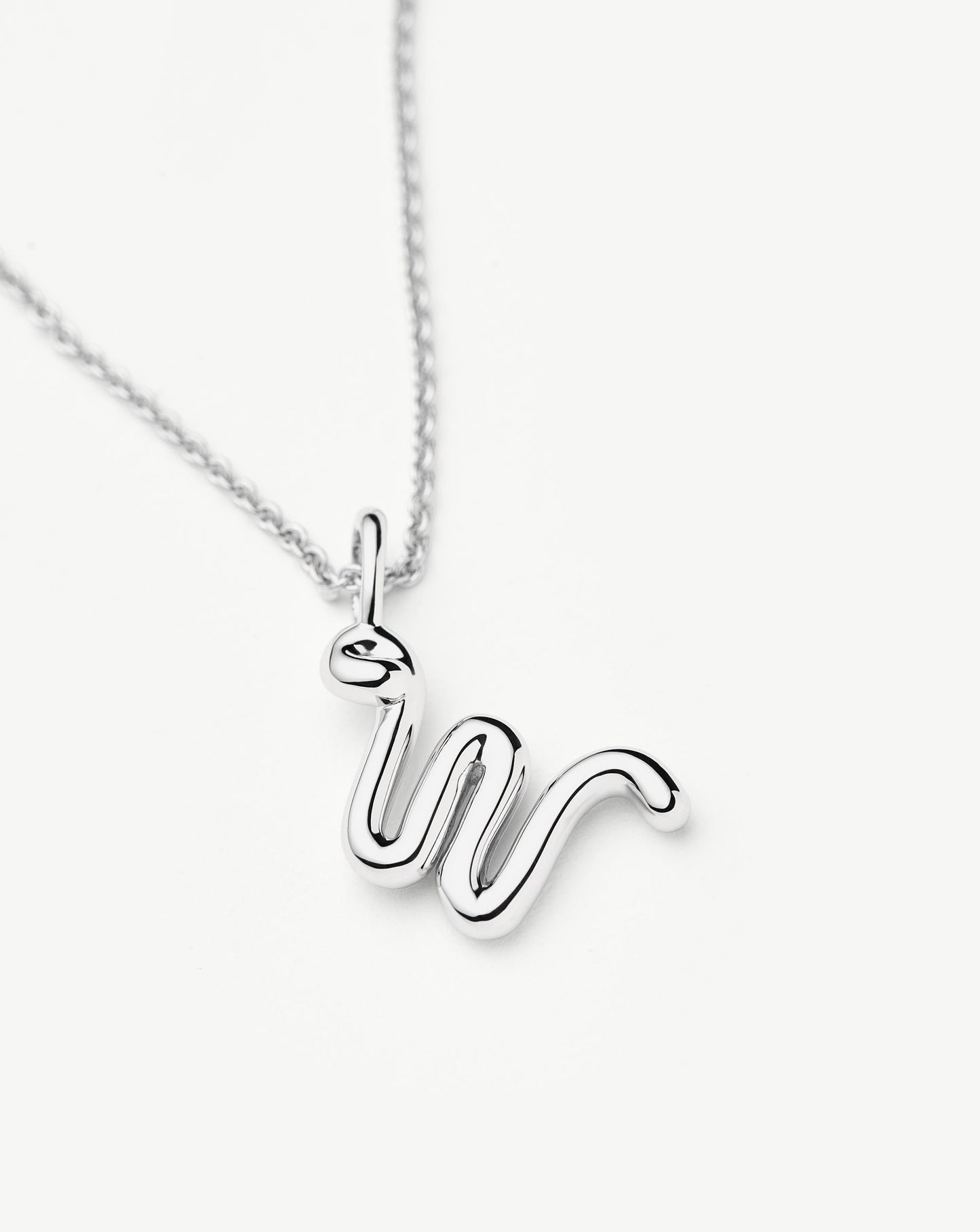 Curly Molten Mini Initial Necklace - W | Sterling Silver Necklaces Missoma