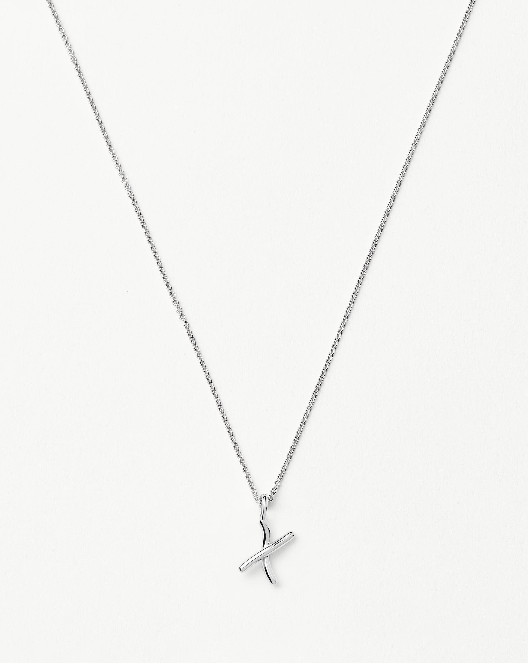 Curly Molten Mini Initial Necklace - X | Sterling Silver Necklaces Missoma