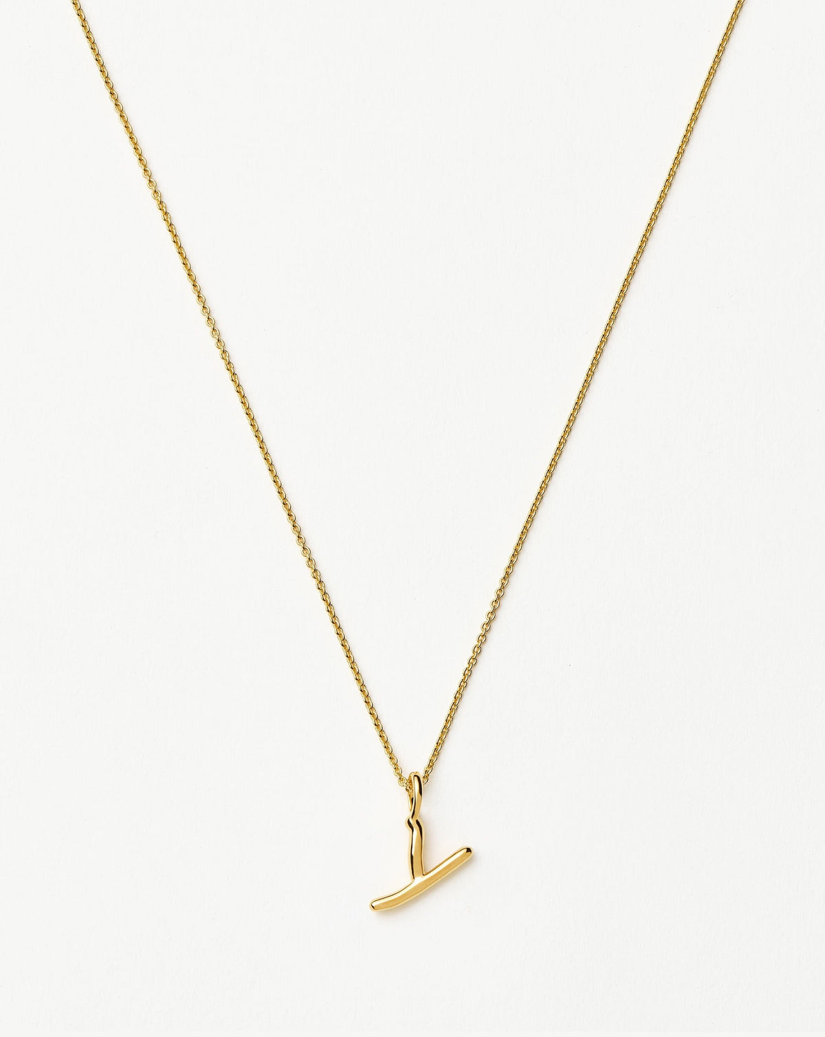 Curly Molten Mini Initial Necklace - Y | 18ct Gold Vermeil Necklaces Missoma