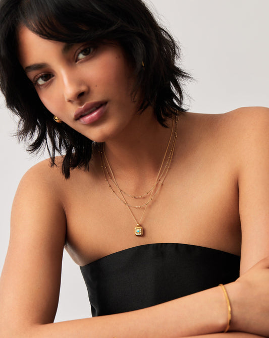 December Birthstone Pendant Necklace | 18ct Gold Vermeil/Dyed Turquoise Magnesite Necklaces Missoma