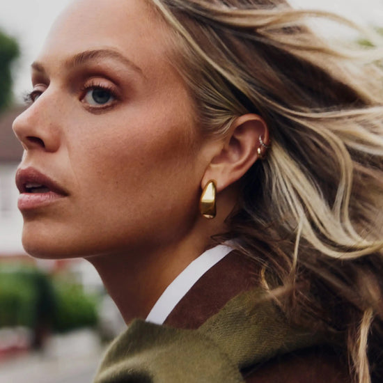 Dome Medium Hoop Earrings | 18ct Gold Plated Earrings Missoma