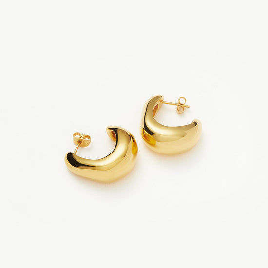 Dome Medium Hoop Earrings | 18ct Gold Plated Earrings Missoma