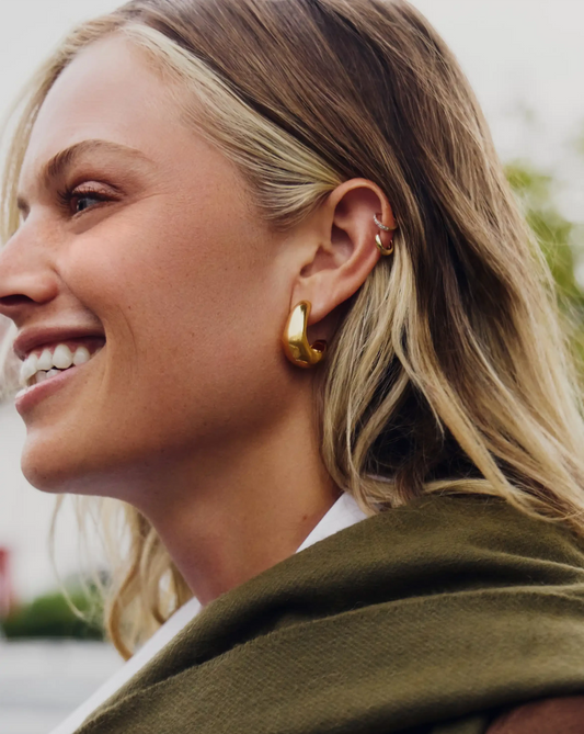 Dome Medium Hoop Earrings | 18ct Gold Plated Earrings Missoma