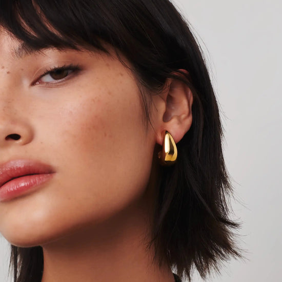 Dome Medium Hoop Earrings | 18ct Gold Plated Earrings Missoma