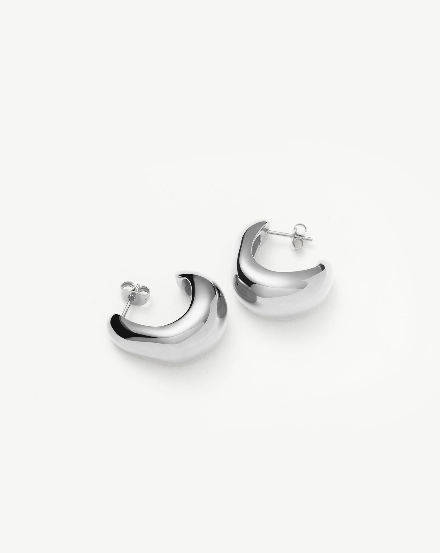 Dome Medium Hoop Earrings | Silver Plated Earrings Missoma