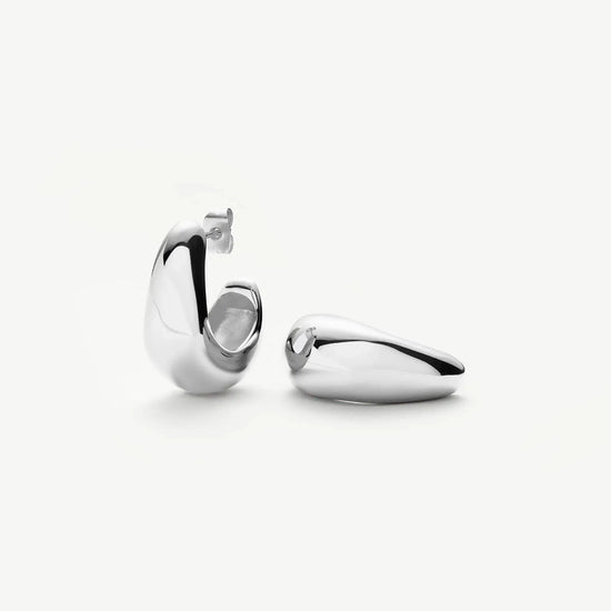 Dome Medium Hoop Earrings | Silver Plated Earrings Missoma
