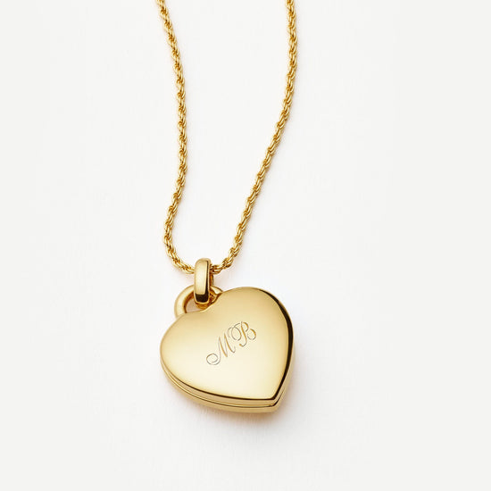 Engravable Heart Ridge Locket Pendant Necklace | 18ct Gold Vermeil/Rainbow Moonstone Necklaces Missoma