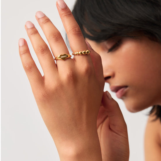Engravable Heart Signet Ring | 18ct Gold Vermeil Rings Missoma
