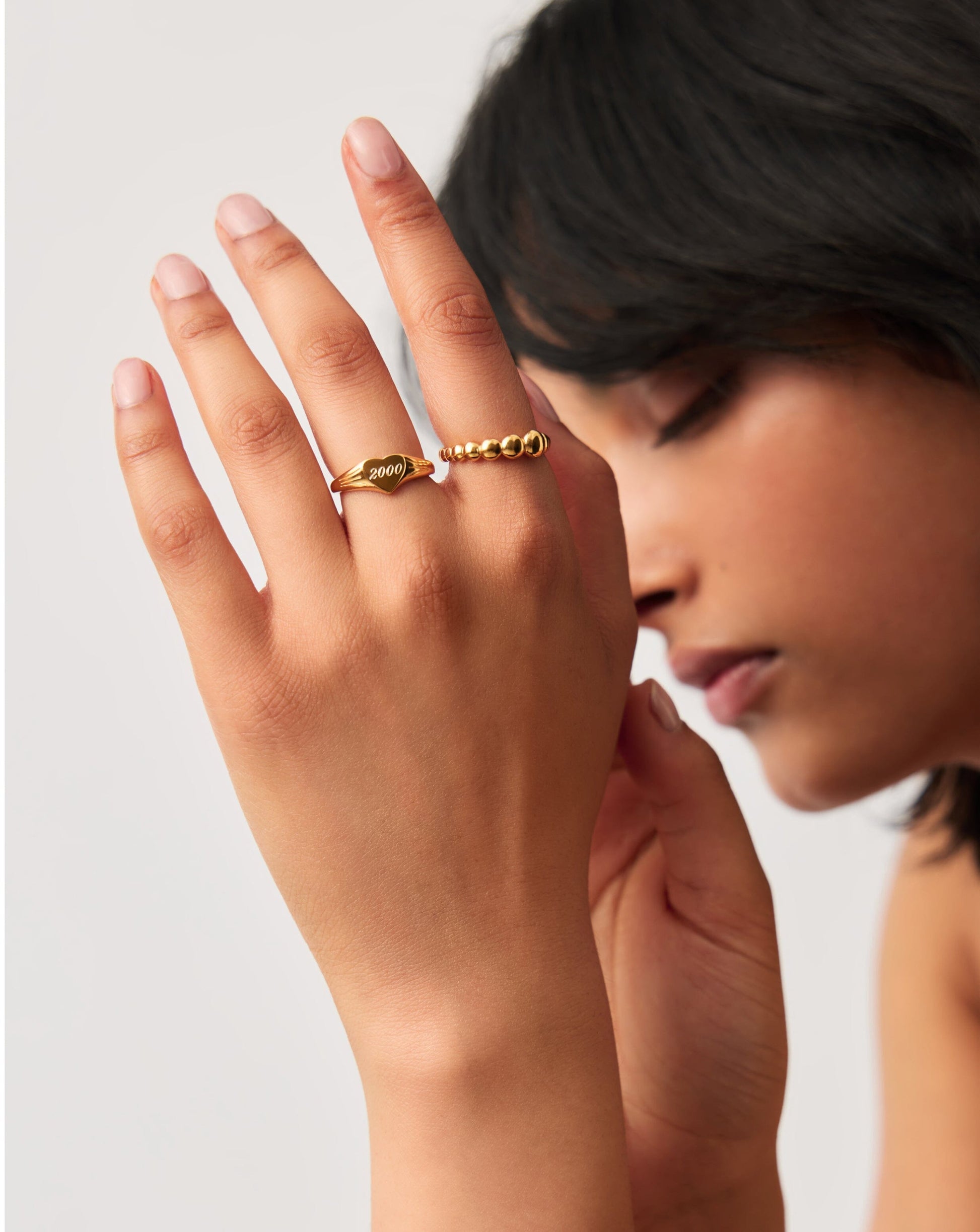 Engravable Heart Signet Ring | 18ct Gold Vermeil Rings Missoma