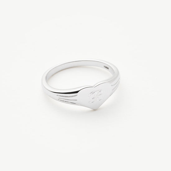 Engravable Heart Signet Ring | Sterling Silver Rings Missoma
