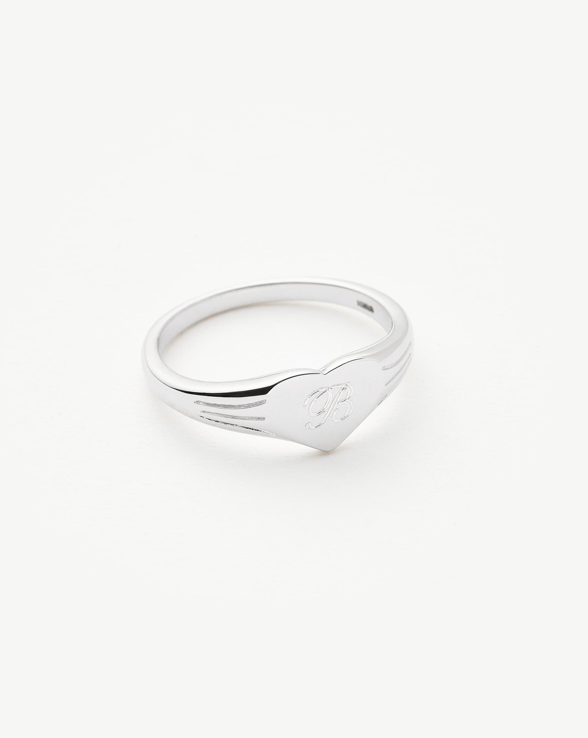 Engravable Heart Signet Ring | Sterling Silver Rings Missoma