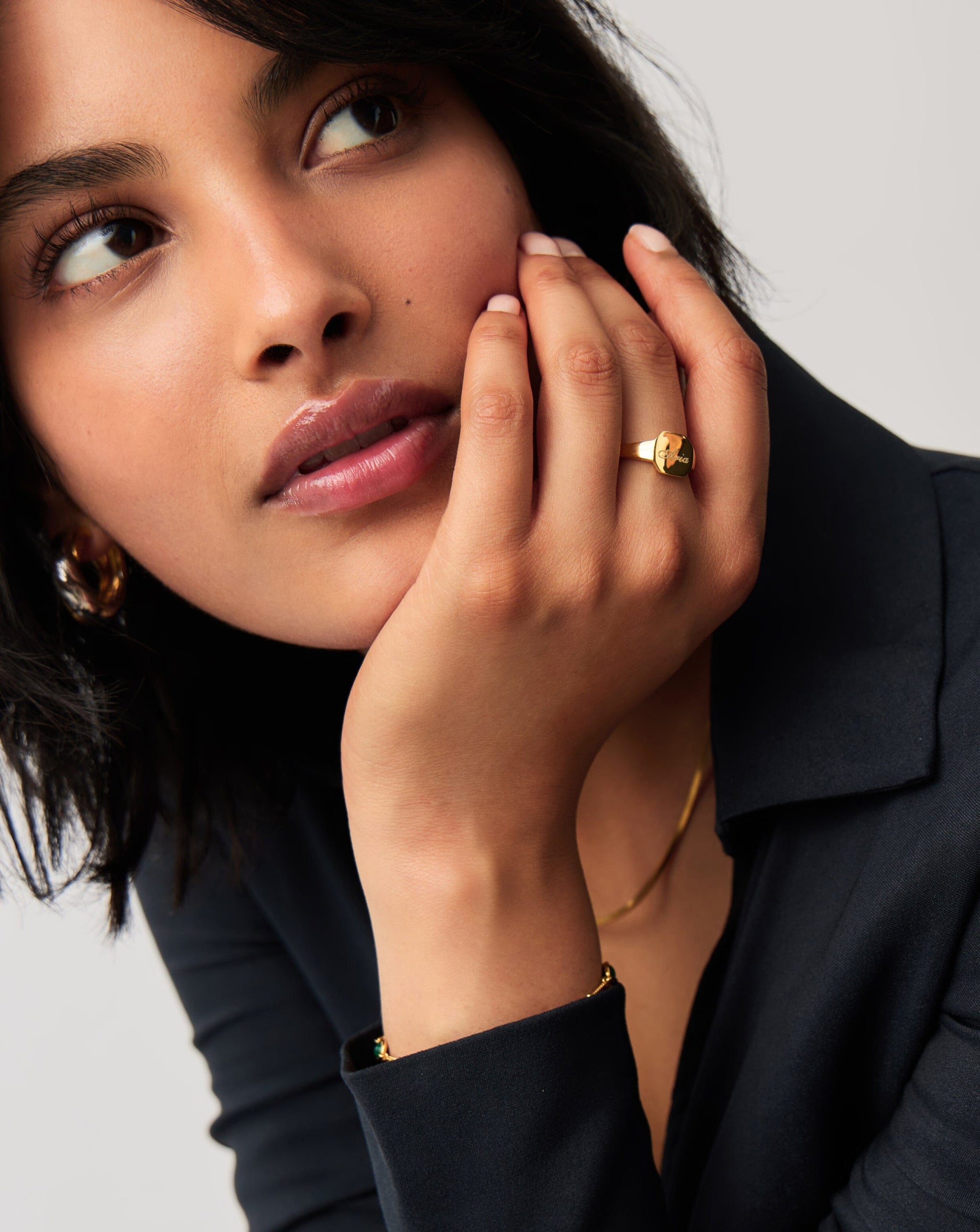 Engravable Octa Signet Ring | 18ct Gold Vermeil Rings Missoma
