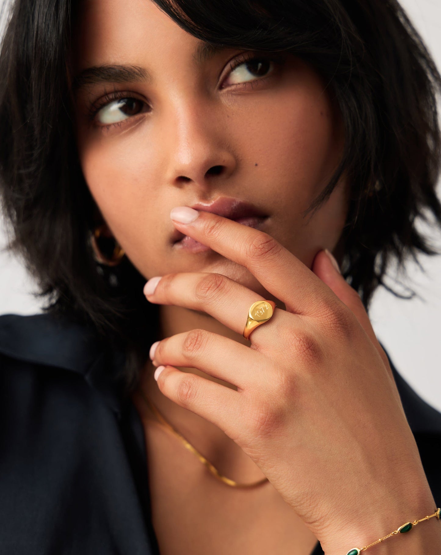 Engravable Round Signet Ring | 18ct Gold Vermeil Rings Missoma
