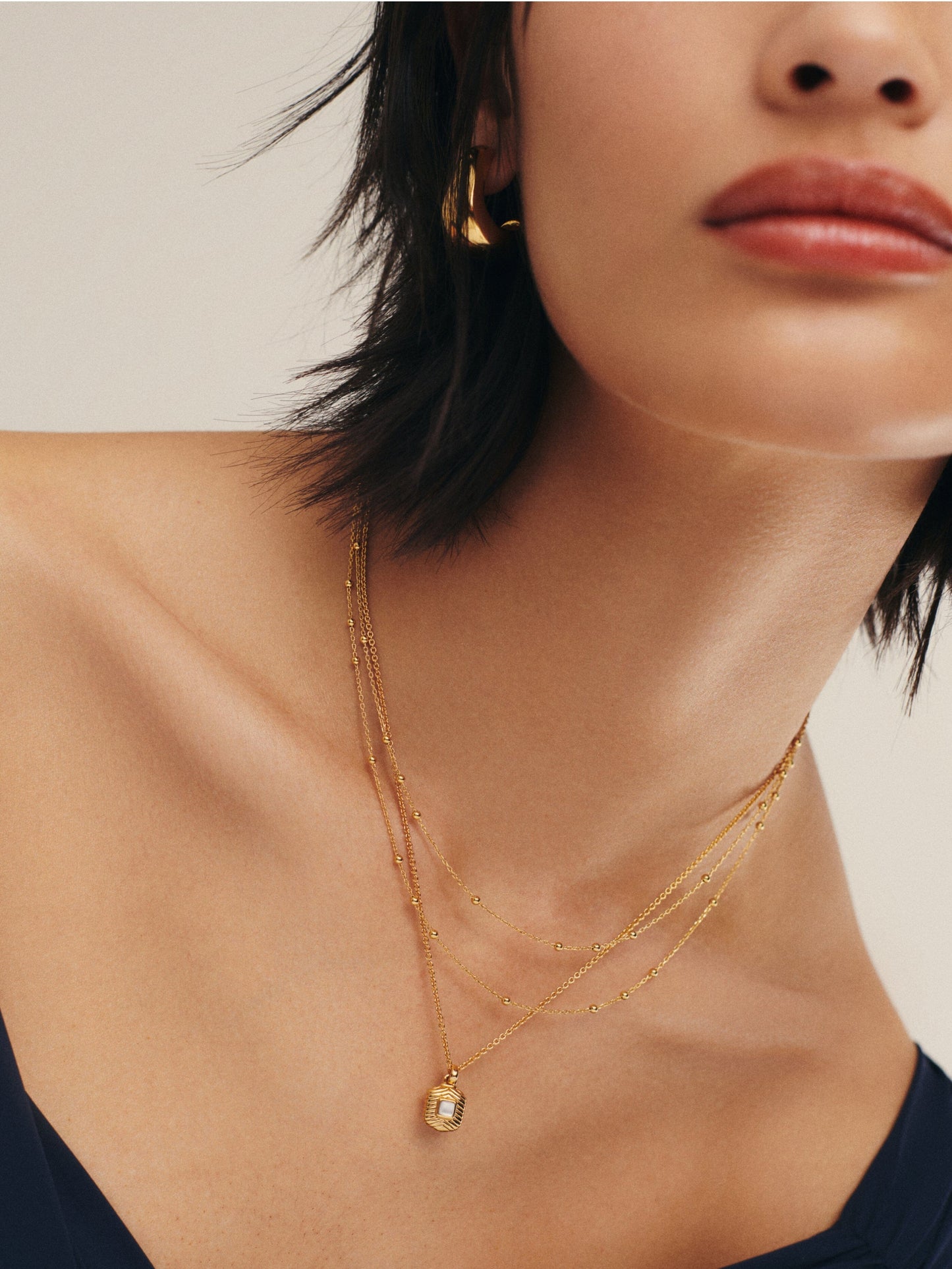 Engravable Square Ridge Mini Pendant Necklace Necklace Missoma