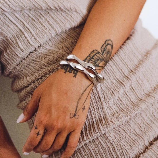 Eny Puffy Cuff Bracelet | Silver Plated Bracelets Missoma