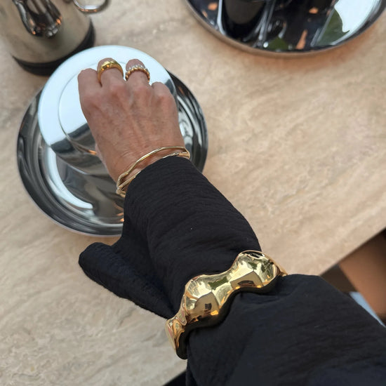 Eny Puffy Dome Statement Cuff Bracelet | 18ct Gold Plated Bracelets Missoma