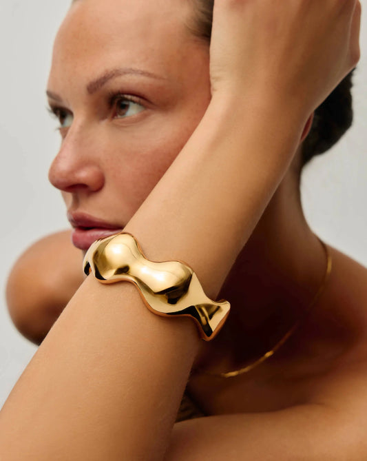 Eny Puffy Dome Statement Cuff Bracelet | 18ct Gold Plated Necklaces Missoma