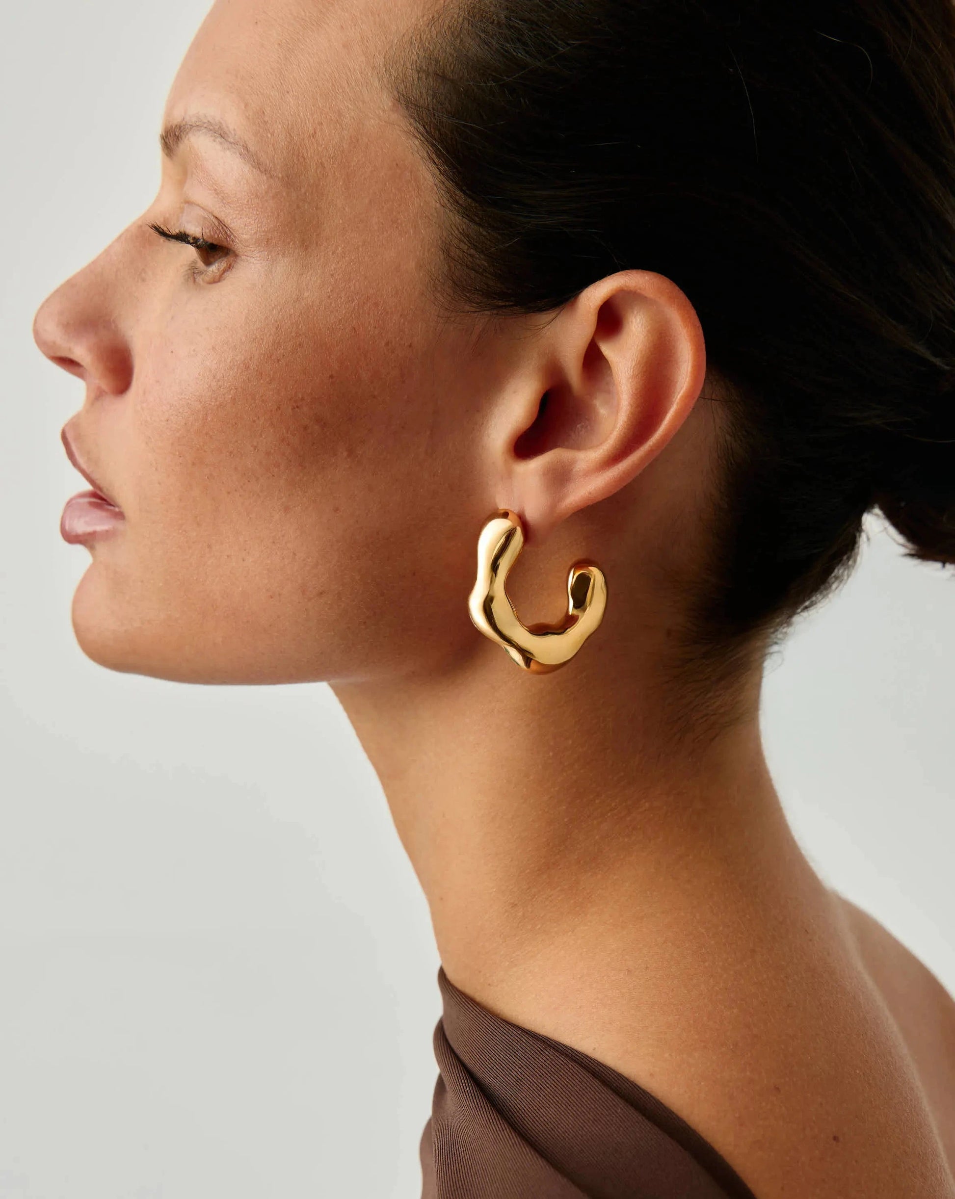 Eny Puffy Large Hoop Earrings | 18ct Gold Plated Earrings Missoma