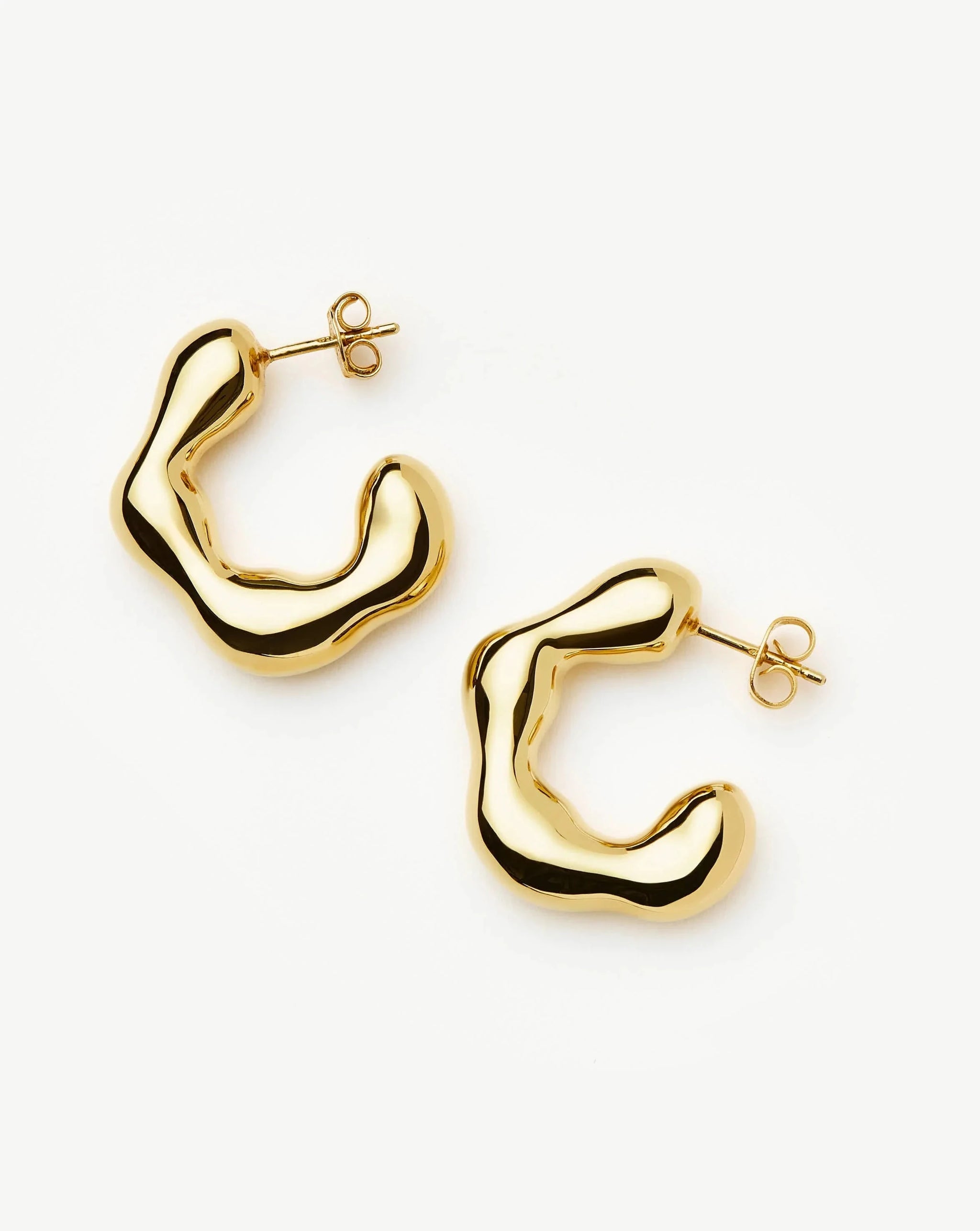Eny Puffy Medium Hoop Earrings | 18ct Gold Plated Earrings Missoma